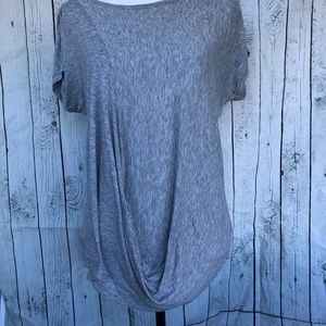 CAbi Gray Blend Swag Draped Tee